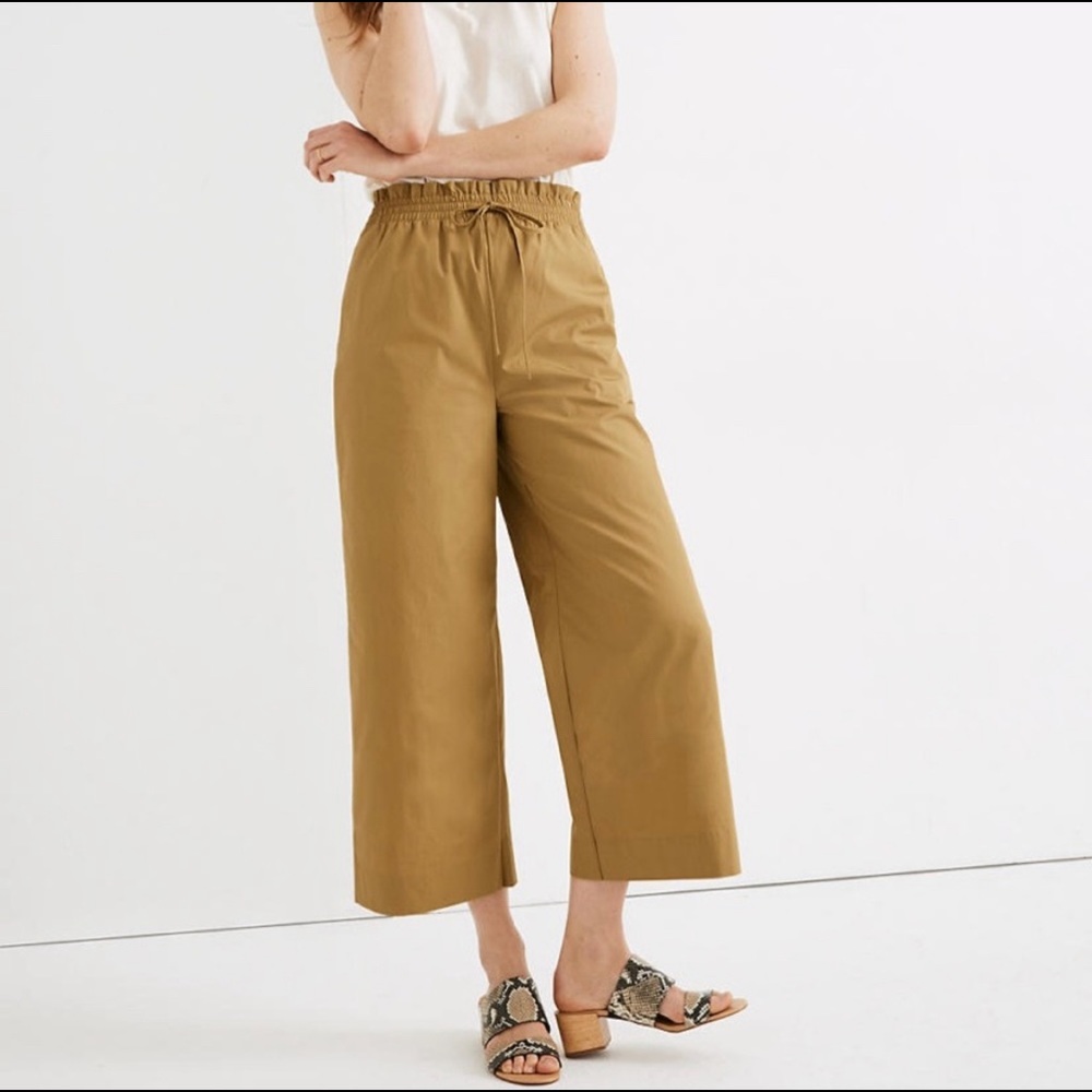 Madewell Poplin Smocked Huston Pull On Pants
